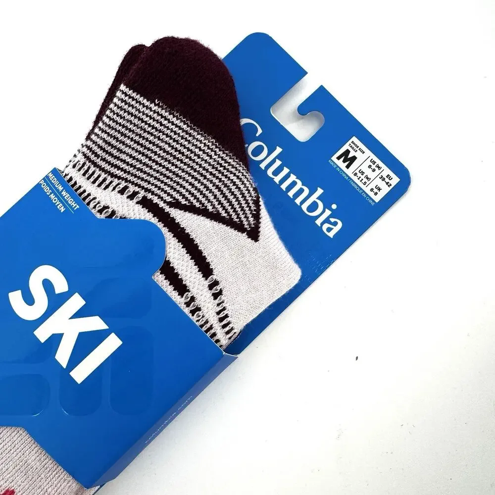 Columbia Women's Thermolite Snowflake Ski Socks Pink Unisex Size Medium